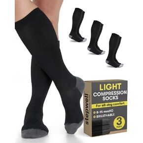 STEPWELL Bamboo Viscose Light Compression Socks for Women & Men – 3 Pairs, 8–15 mmHg Mild Compression Socks for Daily Comfort in Saudi Arabia
