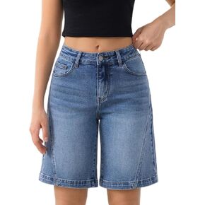 Bermuda Shorts for Women High Waisted Causal Stretch Denim Shorts Knee Length Summer Jorts in Saudi Arabia
