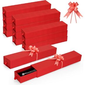12-Pack Drawer Style Jewelry Gift Boxes with Sponge Insert, 8.7"x1.8"x1.2" Necklace & Bracelet Display Box for Presentation, Cardboard Storage Organizer for Pendant, Ring, Earring - Black in Saudi Arabia
