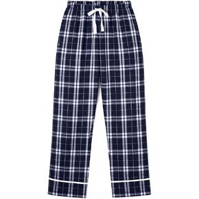 boxercraft Navy Silver Plaid Youth Wide Cuff Flannel Pant-Yl in Saudi Arabia
