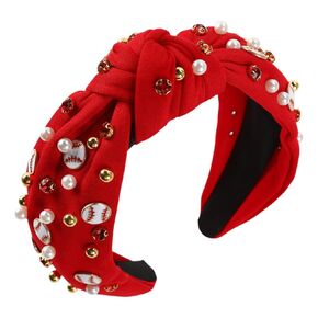 Valentine's Day Baseball Headbands for Women Rhinestone Beaded,Hair Knotted Wide Hairband Accessories for Birthday,Engagement,Anniversary Party Decor Gifts in Saudi Arabia