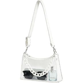 Clear Bag for Stadium Events - Clear Purse for Women with Detachable Strap for Concerts & Sports, Game Day Approved in Saudi Arabia