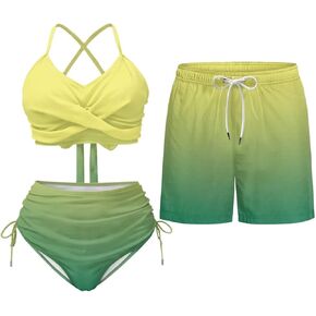 TOADDITDO Matching Swimsuits for Couples Women 2 Piece Bikini Sets Mens Swim Trunks Swimsuit Trendy Aloha Outfits in Saudi Arabia