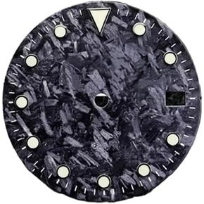 WCC00816 28.5MM Watch Dial Black Carbon Brazed Vertical Faces for NH35 NH36 Movement C3/BGW9 Green Luminous Watches Parts in Saudi Arabia