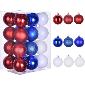 100pcs Ball Ornaments for the 4th of July, Shatterproof Christmas Tree Decorations, Perfect Hanging Ball for Indoor/Outdoor Holiday Party Decor (Red, Blue & White) (100) in Saudi Arabia
