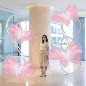 Yinder 4 Pcs 32 in 24 in Extra Lagre Holographic Purple Butterfly Decorations Mariposas Grandes para Decoracion Giant 3D Butterfly Party Decor for Baby Shower Wedding Photography Birthday Decor in Kuwait