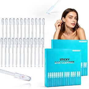 48Pcs Sticky Ear Cleaning Stick, Gentle Reusable Ear Wax Removal Tools Adhesive Ear Pick with Soft Spiral Head for Adults Home Personal Care Hygiene Kit (2 Boxes/48 Pcs) in Saudi Arabia