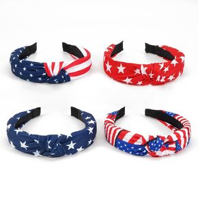Red White and Blue Headband Hairband Patriotic American Flag Headband USA Hair Accessories for Women in Saudi Arabia