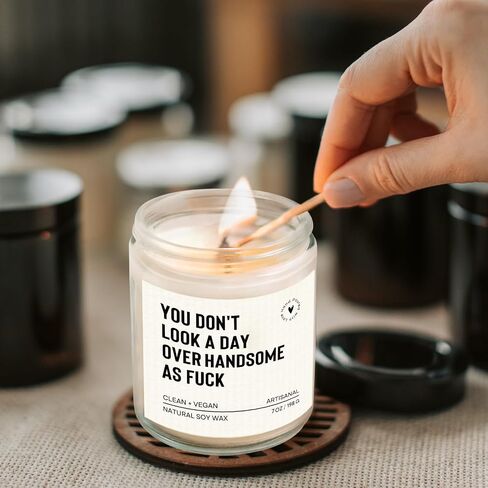 Fathers Day Birthday Gifts for Husband Boyfriend Dad Him, Romantic Anniversary Candle Gifts for Men Boyfriend Husband Fiance, Funny Birthday Gift for Men Brother Friend, Lavender(7oz) in Saudi Arabia