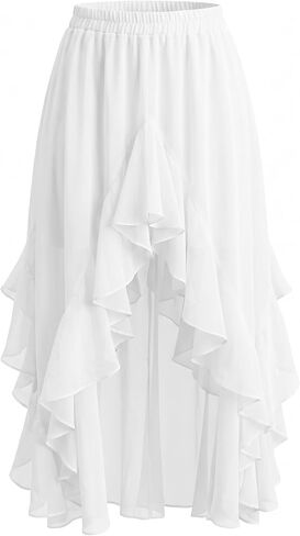 KASBAH Long Renaissance Skirt Ruffled Maxi Skirts Pirate Costume Women Medieval Faire Outfit Flowy Flamenco Victorian Style in Saudi Arabia