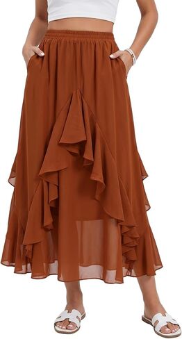 KASBAH Long Renaissance Skirt Ruffled Maxi Skirts Pirate Costume Women Medieval Faire Outfit Flowy Flamenco Victorian Style in Saudi Arabia
