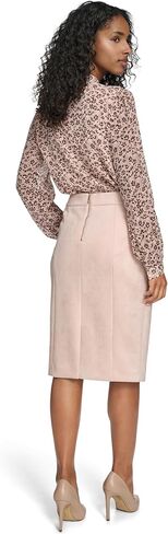 Tommy Hilfiger Women's Solid Faux Suede Midi Pencil Skirt in Kuwait