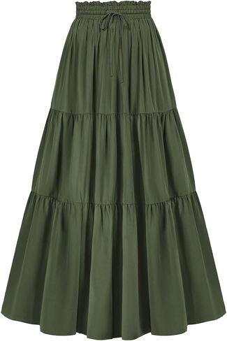 L'VOW Women's Tiered Maxi Flowy Skirt Renaissance Pirate Long Skirt in Kuwait