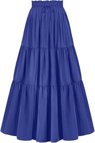 L'VOW Women's Tiered Maxi Flowy Skirt Renaissance Pirate Long Skirt in Kuwait