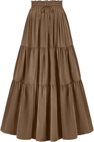 L'VOW Women's Tiered Maxi Flowy Skirt Renaissance Pirate Long Skirt in Kuwait