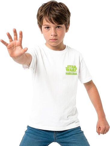 STAR WARS The Mandalorian Shirt for Kids, The Mandalorian and Grogu Boys Tshirt, Grogu Boys Graphic Tees, White 6 in Kuwait
