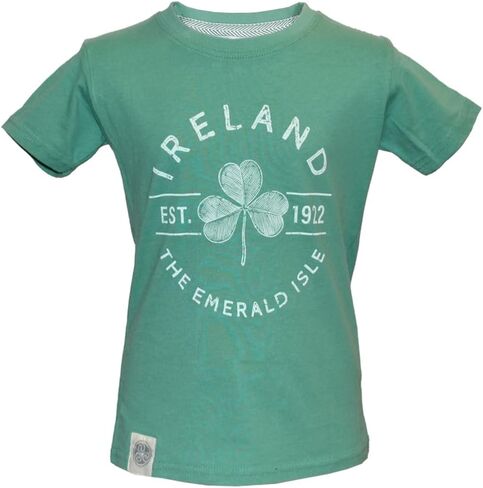 Green Ireland Lucky Charm T-Shirt Irish Shamrock Summer Clothes for Children 100% Cotton in Saudi Arabia