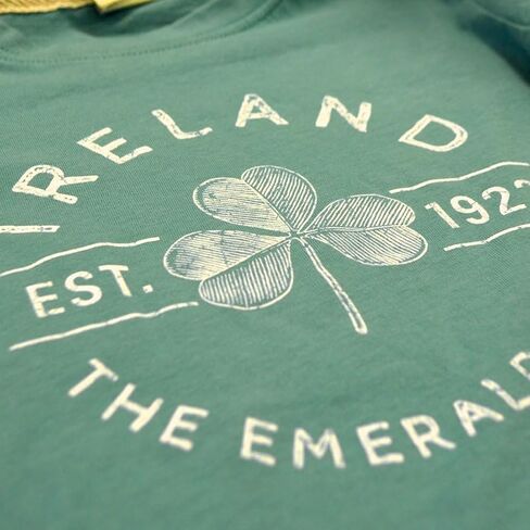 Green Ireland Lucky Charm T-Shirt Irish Shamrock Summer Clothes for Children 100% Cotton in Saudi Arabia