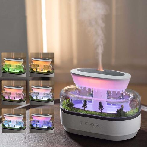 Raindrop 250ML Essential Oil Diffuser Aromatherapy Humidifier - Large Opening Tank, Natural White Noise, Colorful Lights, Fine Atomization, Quiet Operation for Bedroom/Living Room/Office in Saudi Arabia