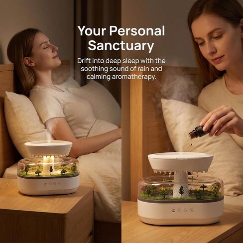 Raindrop 250ML Essential Oil Diffuser Aromatherapy Humidifier - Large Opening Tank, Natural White Noise, Colorful Lights, Fine Atomization, Quiet Operation for Bedroom/Living Room/Office in Saudi Arabia