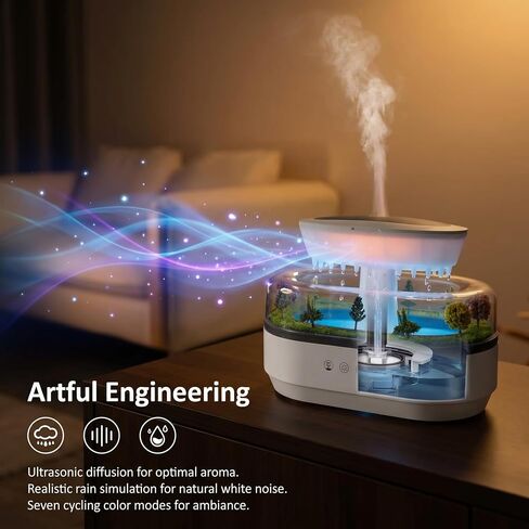 Raindrop 250ML Essential Oil Diffuser Aromatherapy Humidifier - Large Opening Tank, Natural White Noise, Colorful Lights, Fine Atomization, Quiet Operation for Bedroom/Living Room/Office in Saudi Arabia