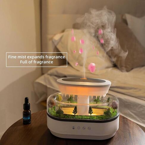 Raindrop 250ML Essential Oil Diffuser Aromatherapy Humidifier - Large Opening Tank, Natural White Noise, Colorful Lights, Fine Atomization, Quiet Operation for Bedroom/Living Room/Office in Saudi Arabia