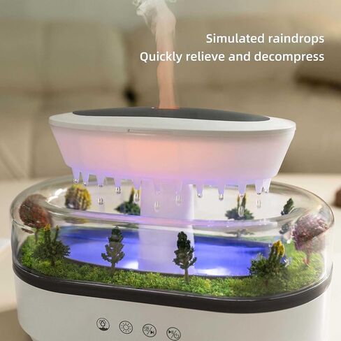 Raindrop 250ML Essential Oil Diffuser Aromatherapy Humidifier - Large Opening Tank, Natural White Noise, Colorful Lights, Fine Atomization, Quiet Operation for Bedroom/Living Room/Office in Saudi Arabia