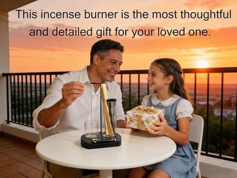 Incense Holder for Sticks 3 in 1 Glass Incense Burner with Lighter Holder and Ash Catcher Upside Down Anti-Ash Stick Holder with Storage Modern Zen Decor for Yoga Meditation Brush [Black] in Saudi Arabia