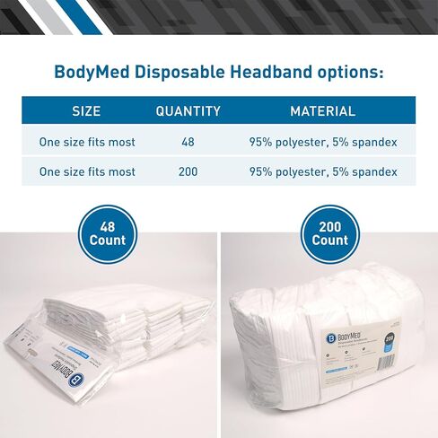 BodyMed Disposable Medical & Spa Headbands - 200 Count, Easy Closure for One-Time Use in Clinical & Spa Setting in Saudi Arabia