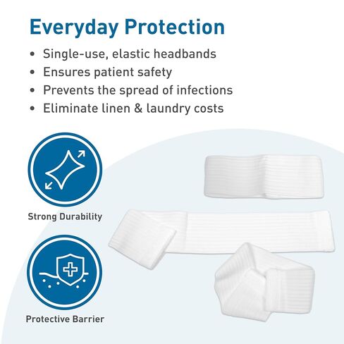 BodyMed Disposable Medical & Spa Headbands - 200 Count, Easy Closure for One-Time Use in Clinical & Spa Setting in Saudi Arabia