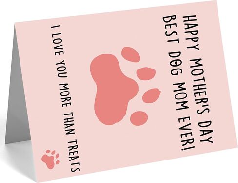 Huameigf Funny Mother’s Day Card for Dog Mom, Lovely Mothers Day Gift from Doggy, Best Dog Mom Ever Card for Women Her, I Love You More Than Treats in Kuwait