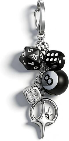 Bag Purse Charm Keychain - Cute 8 Ball Dice Keyring Bag Purse Handbag Accessories, Y2K Aesthetic Car Key Chain in Kuwait