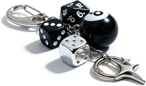 Bag Purse Charm Keychain - Cute 8 Ball Dice Keyring Bag Purse Handbag Accessories, Y2K Aesthetic Car Key Chain in Kuwait