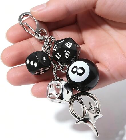 Bag Purse Charm Keychain - Cute 8 Ball Dice Keyring Bag Purse Handbag Accessories, Y2K Aesthetic Car Key Chain in Kuwait