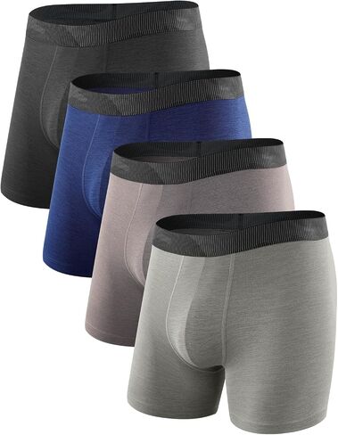 Arjen Kroos Men's Seamless Boxer Briefs 4 Pack Anti-Chafing Shapewear-Moisture Wicking Workout Running Underwear in Kuwait