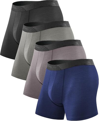 Arjen Kroos Men's Seamless Boxer Briefs 4 Pack Anti-Chafing Shapewear-Moisture Wicking Workout Running Underwear in Kuwait