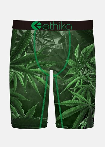 سروال داخلي رجالي من Ethika، قابل للتمدد في 4 اتجاهات مع حزام خصر مميز، لا راحة أثناء الركوب - أخضر فانتوم in Kuwait