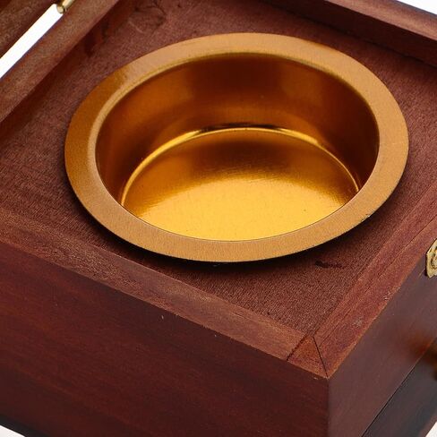 Garneck Vintage Wooden Incense Box with Hollow Pyramid Design, Cone Incense Burner and Drawer, Chinese Style Tabletop Censer for Home Fragrance and Meditation Use in Saudi Arabia