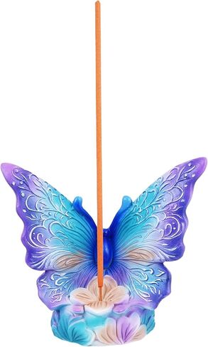 Butterfly Incense Burner – 5 x 4 x 2.25 Inch Hand-Painted Cold Cast Resin | Decorative Holder for Incense Sticks & Cones | Nature-Inspired Butterfly Design Spiritual Home & Meditation Décor in Kuwait