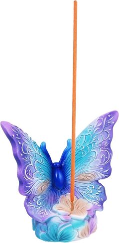 Butterfly Incense Burner – 5 x 4 x 2.25 Inch Hand-Painted Cold Cast Resin | Decorative Holder for Incense Sticks & Cones | Nature-Inspired Butterfly Design Spiritual Home & Meditation Décor in Kuwait