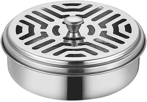 Stainless Steel Fireproof Mosquito Coil Holder with Cover Safe Ash Catcher Mosquito Coil Burner for Both Indoor and Outdoor Daily Use in Kuwait