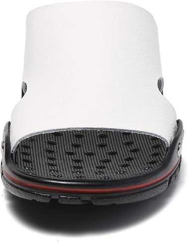 TSIODFO Men's Leather Slide Sandals Summer Open Toe Beach Slippers Shoes in Saudi Arabia
