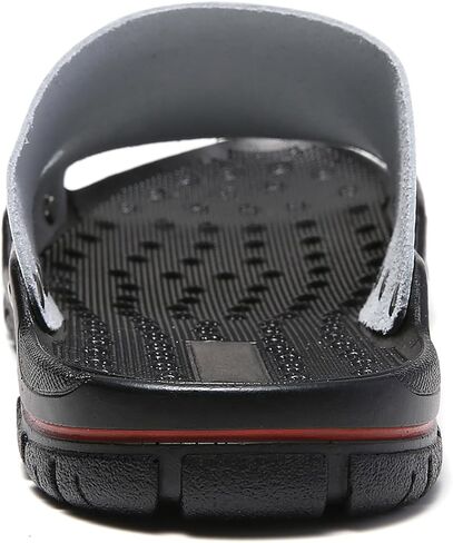 TSIODFO Men's Leather Slide Sandals Summer Open Toe Beach Slippers Shoes in Saudi Arabia