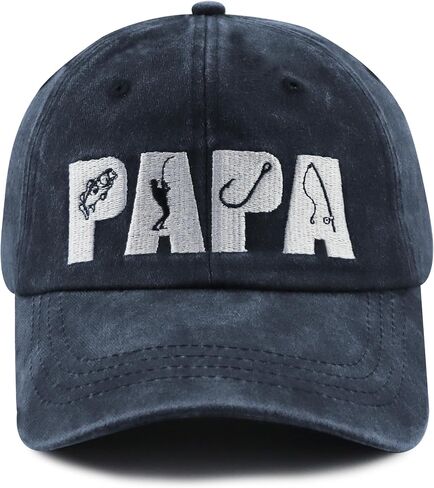 Fishing Papa Hats for Men, Funny Cotton Embroidered Fishing Decor Baseball Cap for Dad Father Papa in Saudi Arabia