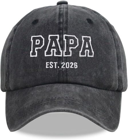 Papa est 2026 Hats for Men, Adjustable Embroidered Cotton Dad Baseball Cap in Saudi Arabia