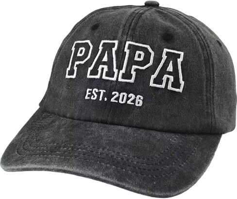Papa est 2026 Hats for Men, Adjustable Embroidered Cotton Dad Baseball Cap in Saudi Arabia