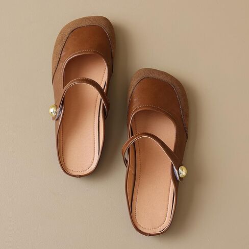 Dear Time Women's Closed Toe Flats Backless Mary Jane Slip on Shoes Comfortable Mules in Saudi Arabia