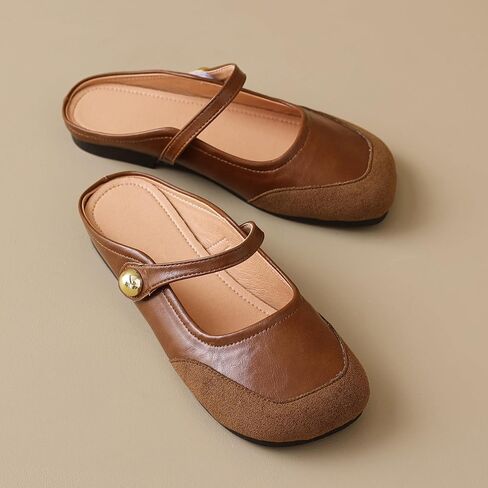Dear Time Women's Closed Toe Flats Backless Mary Jane Slip on Shoes Comfortable Mules in Saudi Arabia