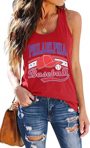 Baseball Tank Top Women Banana Graphic T-Shirt Baseball Mom Sleeveless Tee Sports Fan Graphic Tops in Saudi Arabia