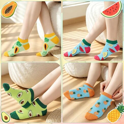 9 Pairs Fruit Ankle Socks for Women, Funny Fun Low Cut Socks Novelty Cotton No Show Sock for Women Teen Girls in Saudi Arabia